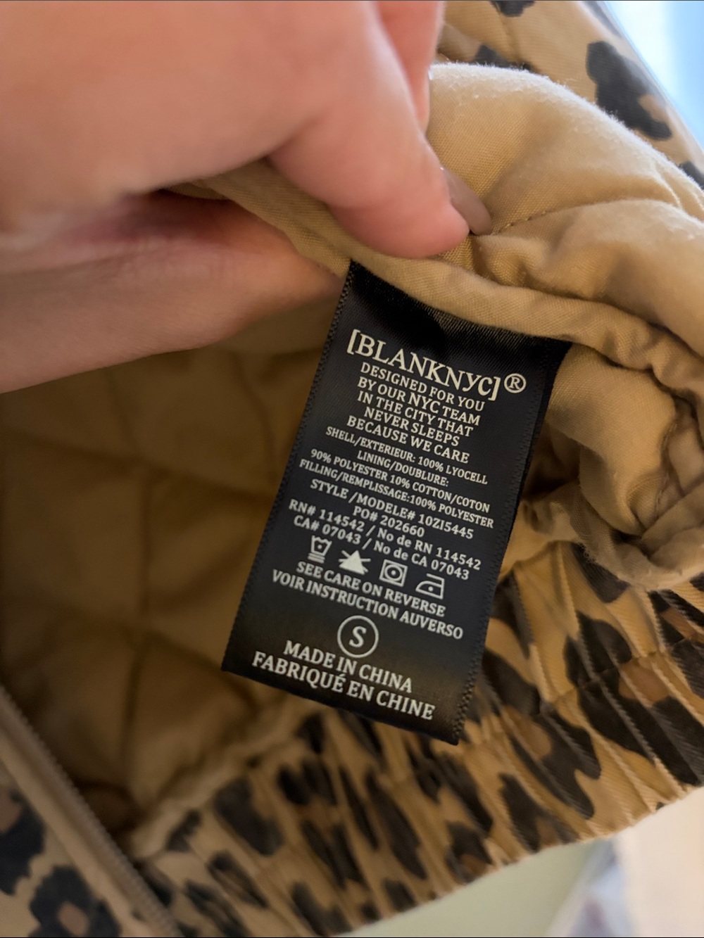 Blank NYC Leopard Print Puffer Jacket - Tan/Black - Picture 15 of 15